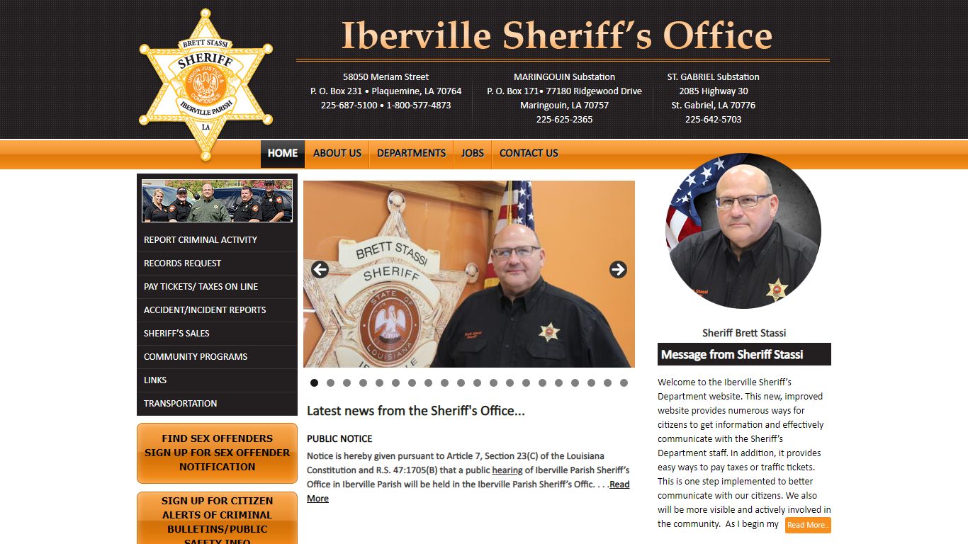 Iberville Sheriff's Office | Sheriff Brett Stassi